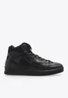 Jil Sander Black Calf Leather High-top Sneakers In Black