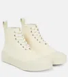 Jil Sander Off-white Cap Toe High-top Sneakers In Toile