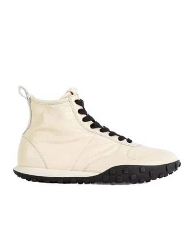 Jil Sander Leather High-top Sneakers In White