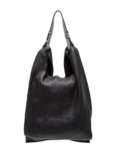 Pre-owned Jil Sander Leather Hobo In Black
