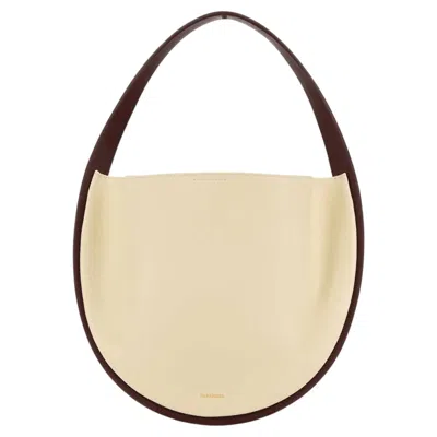 Pre-owned Jil Sander Leather Hobo Shoulder Bag � Beige In Brown
