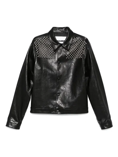 Jil Sander Leather Jacket In Black