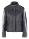 Jil Sander Leather Jacket In Black