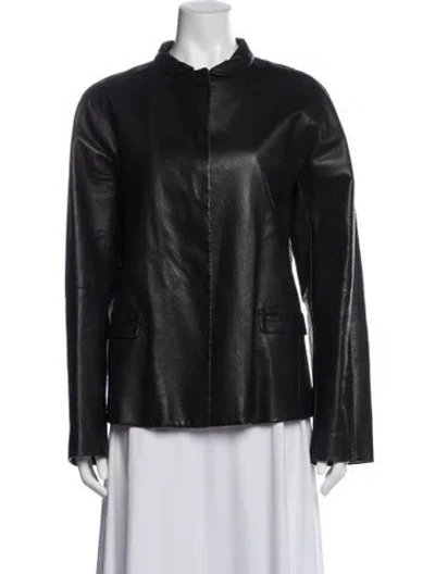 Pre-owned Jil Sander Leather Jacket In Black