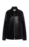 Jil Sander Leather Jacket In Black