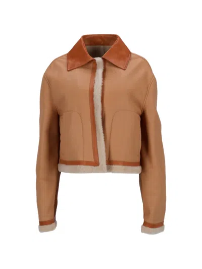 Pre-owned Jil Sander Leather Jacket In Brown