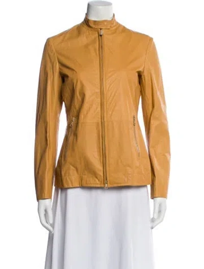 Pre-owned Jil Sander Leather Jacket In Orange