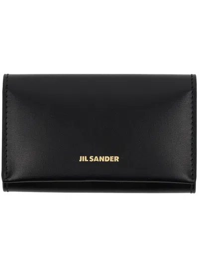 Jil Sander Women Leather Keychain Clutch Bag In Purple