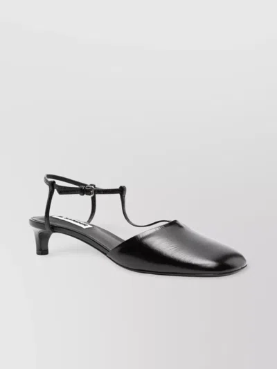 Jil Sander Women's 35mm Leather T-strap Sandals In Black
