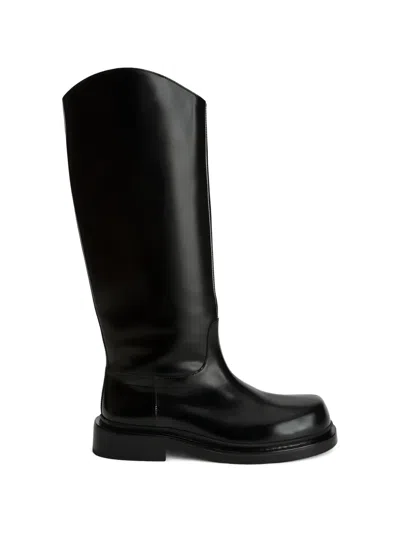 Jil Sander Leather Knee-high Boots In Black