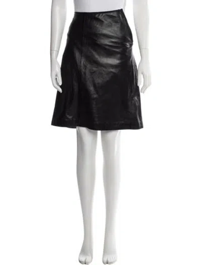 Pre-owned Jil Sander Leather Knee-length Skirt In Brown