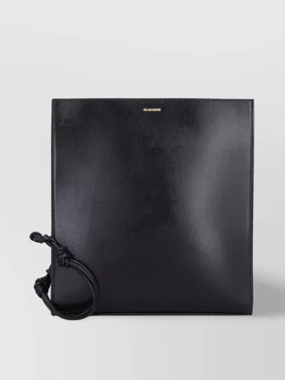 JIL SANDER LEATHER KNOTS CROSSBODY BAG
