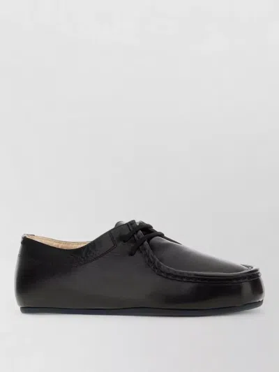 Jil Sander Leather Lace Up Shoes Lightweight Comfortable Fit In Black