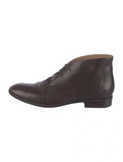 Pre-owned Jil Sander Leather Lace-up Boots In Brown