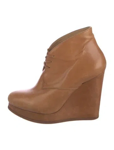 Pre-owned Jil Sander Leather Lace-up Boots In Brown