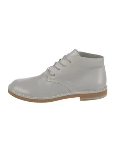 Pre-owned Jil Sander Leather Lace-up Boots In White