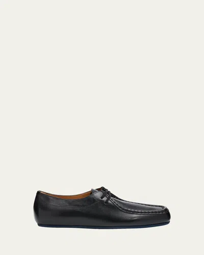 Jil Sander Leather Lace-up Derby Shoes In Black