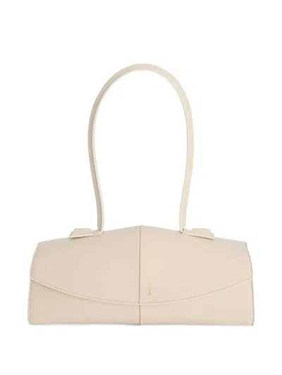 Jil Sander Leather Line Shoulder Bag In Nude