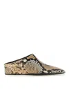 Jil Sander Snake-embossed Wedge Mules In Animal Print