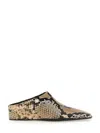 Jil Sander Snake-embossed Wedge Mules In Animalier