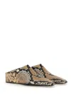 Jil Sander Snake-embossed Wedge Mules In Animalier