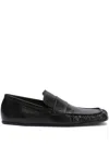 Jil Sander Black Flat Loafers With Almond Toe In Black