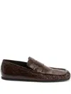 Jil Sander Leather Loafers In Brown