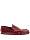 Jil Sander Leather Loafers In Red