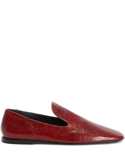 Jil Sander Leather Loafers In Red