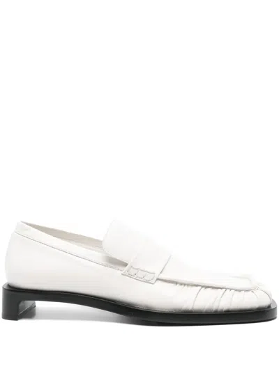 Jil Sander Leather Loafers In White