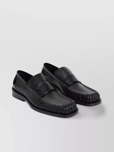 Jil Sander Leather Loafers With Squared Toeline