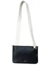 Jil Sander Leather Logo Crossbody Bag In Black
