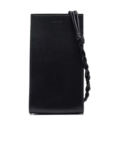 Jil Sander Leather Logo-detail Neck Bag In Black