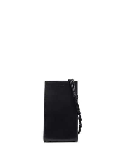 Jil Sander Leather Logo-detail Neck Bag In Schwarz