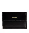 Jil Sander Logo Mini Leather French Wallet In Black