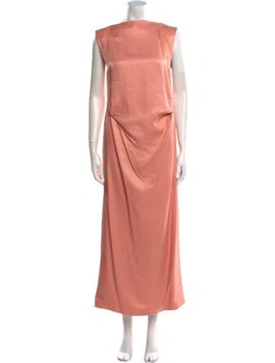 Pre-owned Jil Sander Leather Long Dress W/ Tags In Pink
