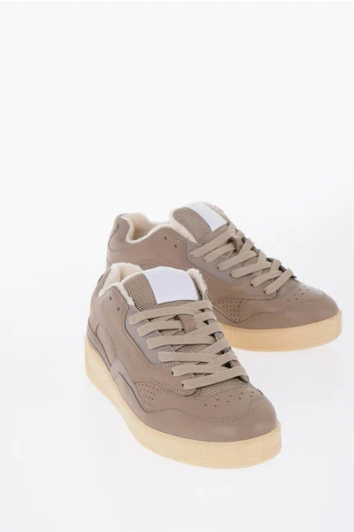 Jil Sander Leather Low-top Trainers In Neutral