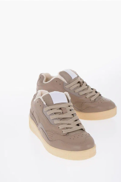 Jil Sander Leather Low-top Sneakers In Neutral