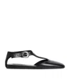 Jil Sander Leather Mary Jane Flats In Black
