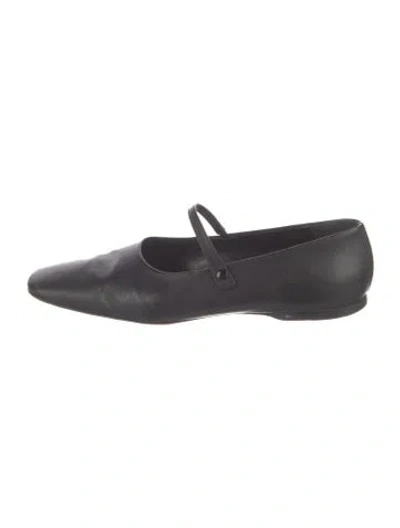 Pre-owned Jil Sander Leather Mary Jane Flats In Black