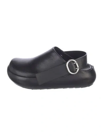 Pre-owned Jil Sander Leather Mary Jane Flats In Black