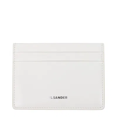 Jil Sander Leather Men's Cardholder In White
