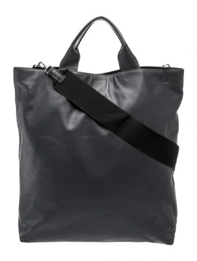 Pre-owned Jil Sander Leather Messenger Bag In Black