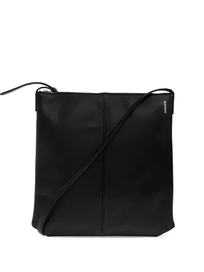 Jil Sander Leather Messenger Bag In Black