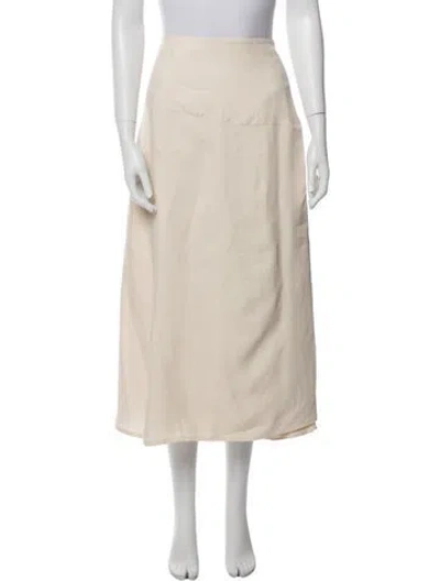 Pre-owned Jil Sander Leather Midi Length Skirt In White