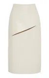Jil Sander Leather Midi Skirt In White