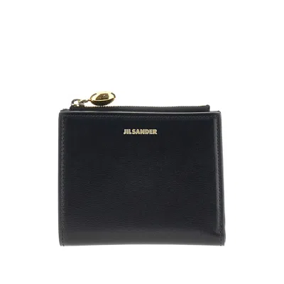 Jil Sander Leather Mini 'goji' Wallet In Black