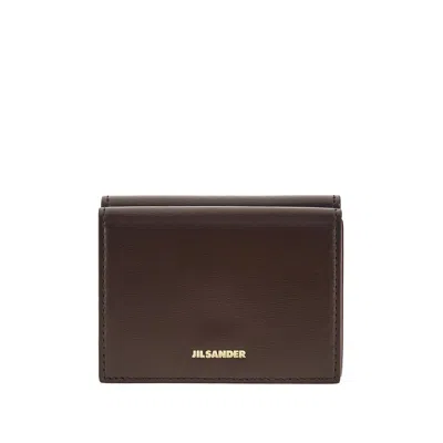 Jil Sander Leather Mini Wallet In Brown