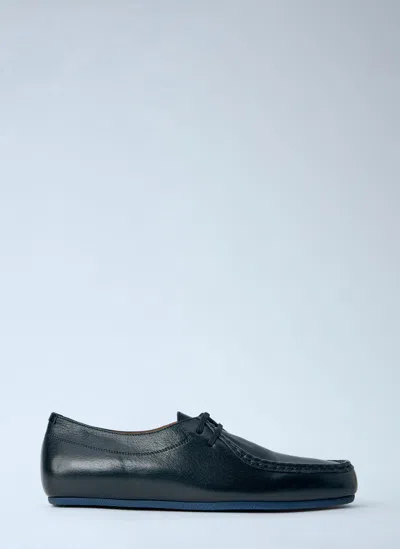 Jil Sander Leather Moccasin Shoes In Black