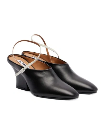 Jil Sander Leather Mules In Black